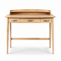 Bureau en bois clair avec trois tiroirs et rangement intégré 120 x 60 x 75cm