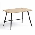 Table de bureau en bois clair avec pieds en métal noir 120 x 60 x 75cm