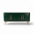 Buffet vert en bois avec finitions dorées dimension 150 x 40 x 70cm