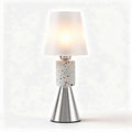 Lampe de table en béton avec abat-jour en tissu en blanc 15 x 15 x 35cm