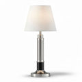 Lampe de table en métal et textile avec abat-jour blanc 25 x 25 x 50cm