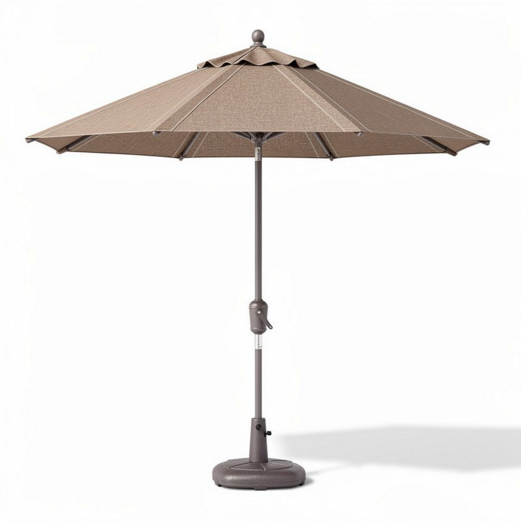 Parasol déporté en métal avec toile beige 250 x 250 x 240cm pour jardin