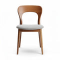 Chaise en bois avec assise en textile gris dimensions 40 x 50 x 80cm