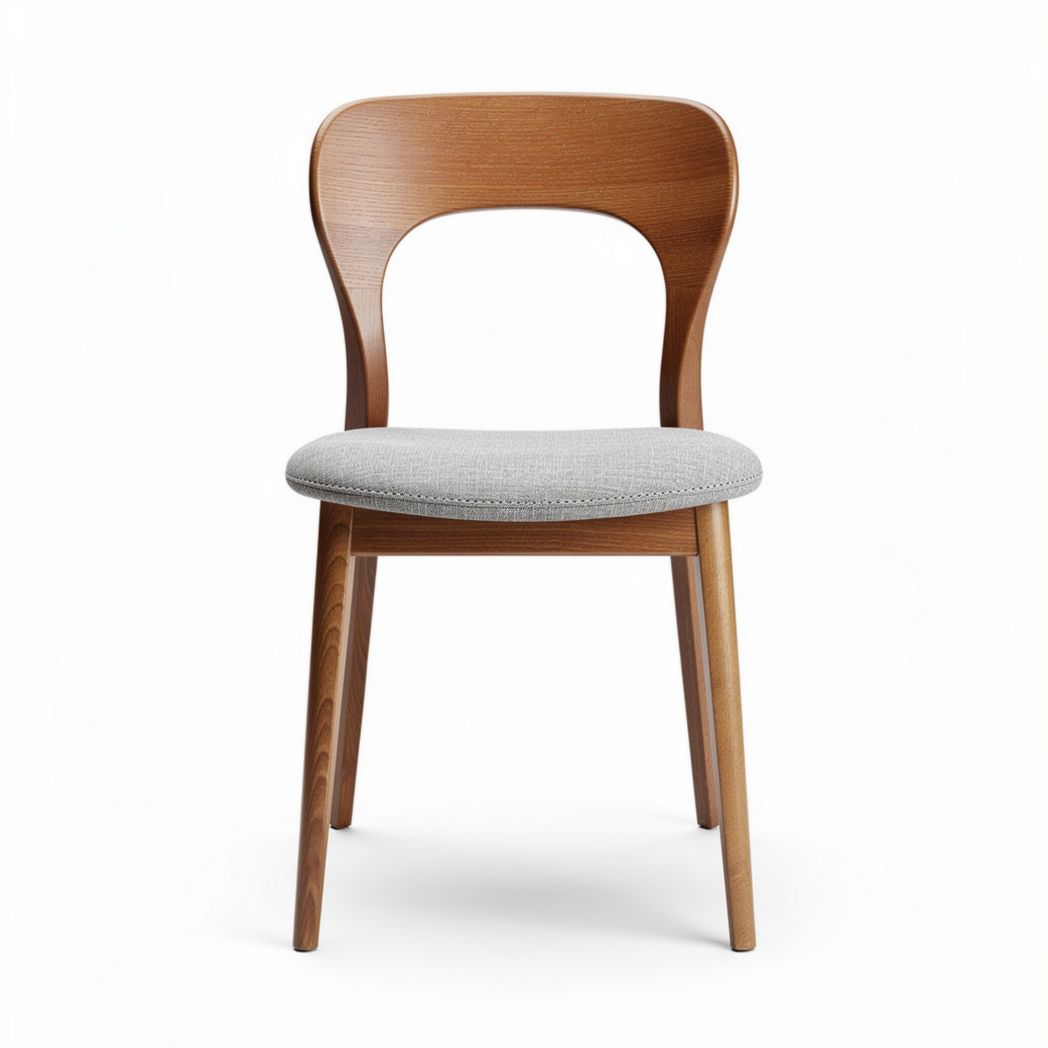 Chaise en bois avec assise en textile gris dimensions 40 x 50 x 80cm