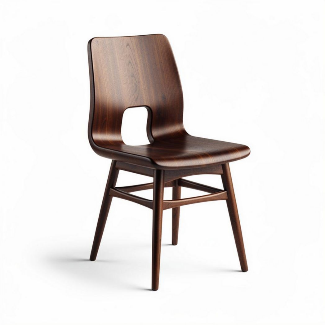 Chaise en bois finition noyer avec design ergonomique dimensions 45 x 45 x 85cm
