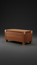 Banc de rangement chêne cuivre