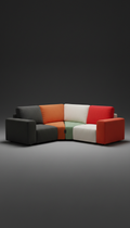Canapé modulable tissu gris urbain