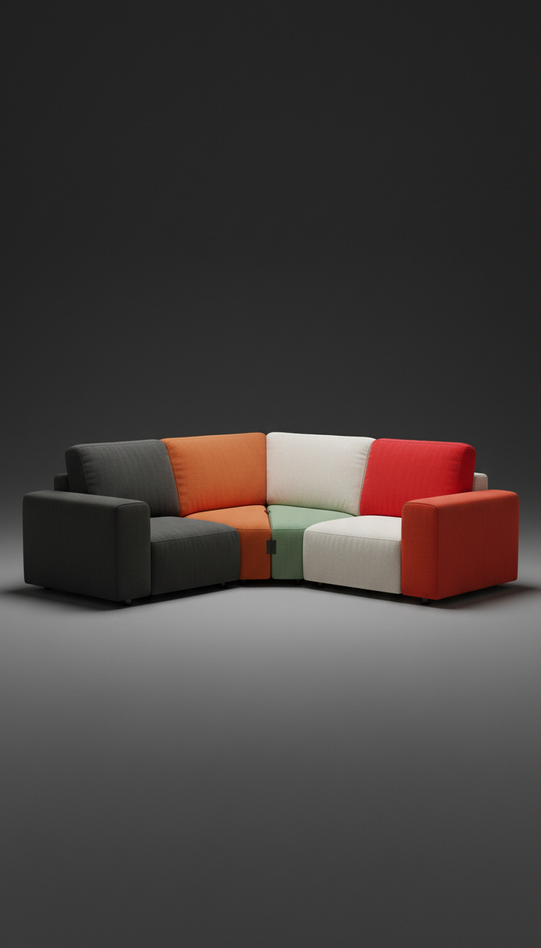 Canapé modulable tissu gris urbain